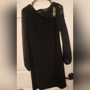 Betsy and Adam dress, Size 4, sheer sleeves with slits to show arms.